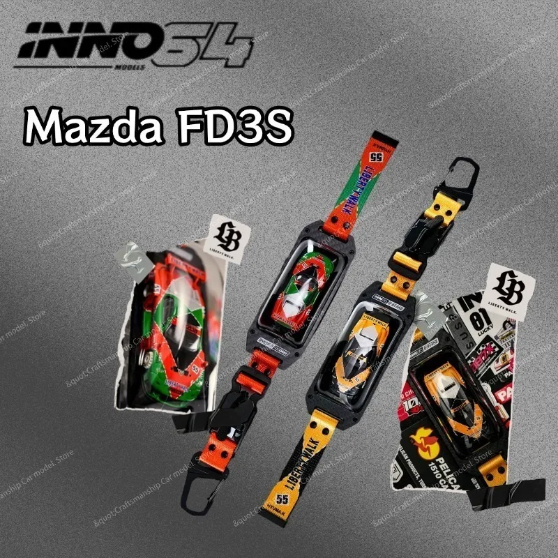 INNO 1:64 Mazda FD3S LB-SUPER SILHOUETTE Alloy Car Model Stand, Birthday Gift, For Boy