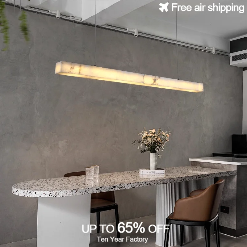 ثريا حديثة فاخرة مع غطاء مرمر وتصميم متكامل من الرخام الطبيعي والنحاس النقي لغرفة المعيشة وغرفة الطعام والمنزل