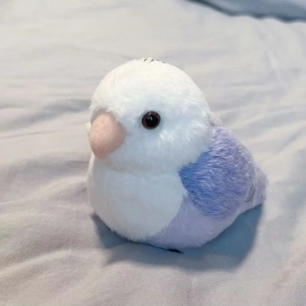 Kawaii Simulation Bird Bird Plush Pendant Cloth Doll Soft Bird Plush Keychain Cute Purple Bird Plush Doll Keyring Birthday Gift