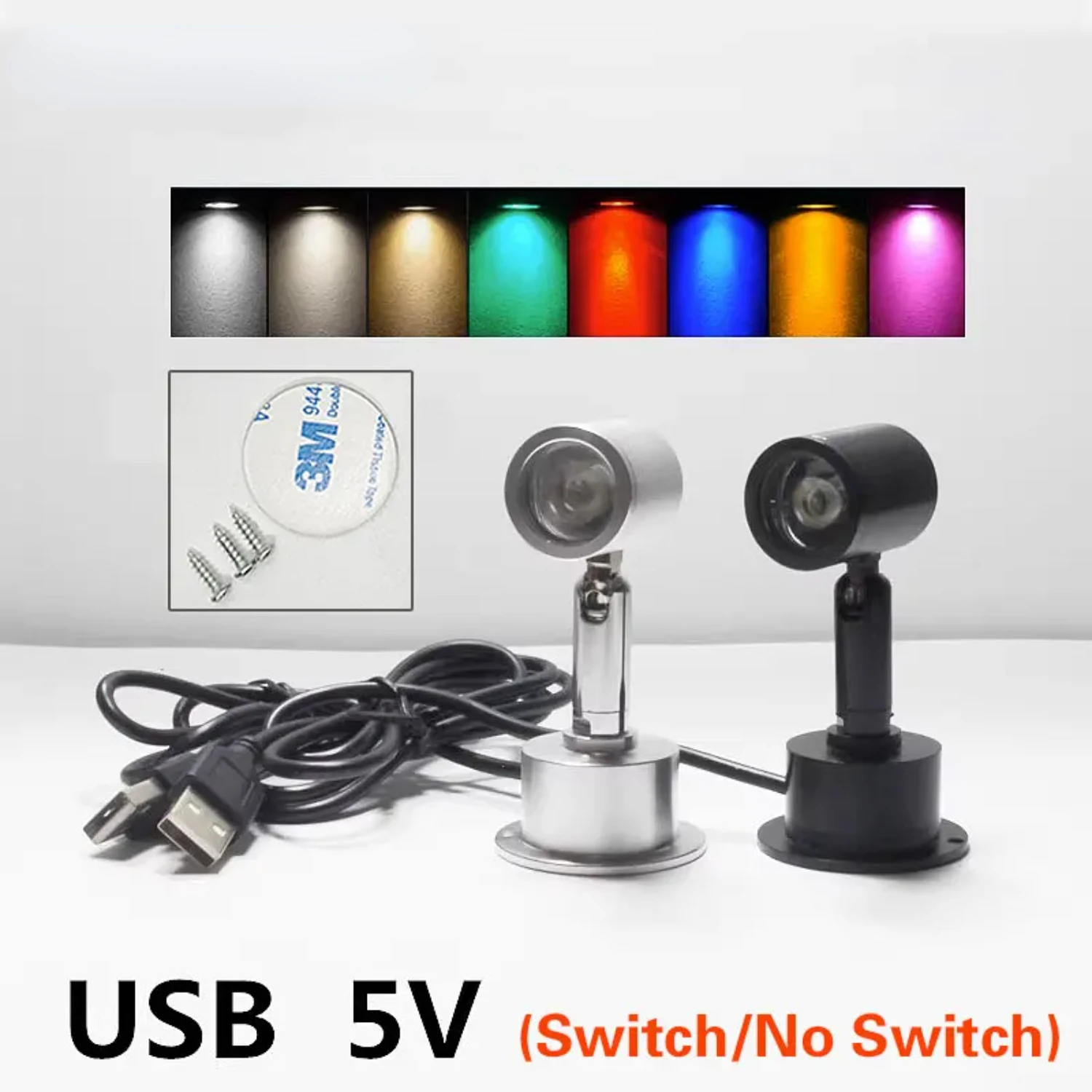 Mini 3W USB Spotlight for Jewelry Cabinet - Powerful Lighting Solution for Showcases - Ideal LED Ceiling Light for Highlighting 