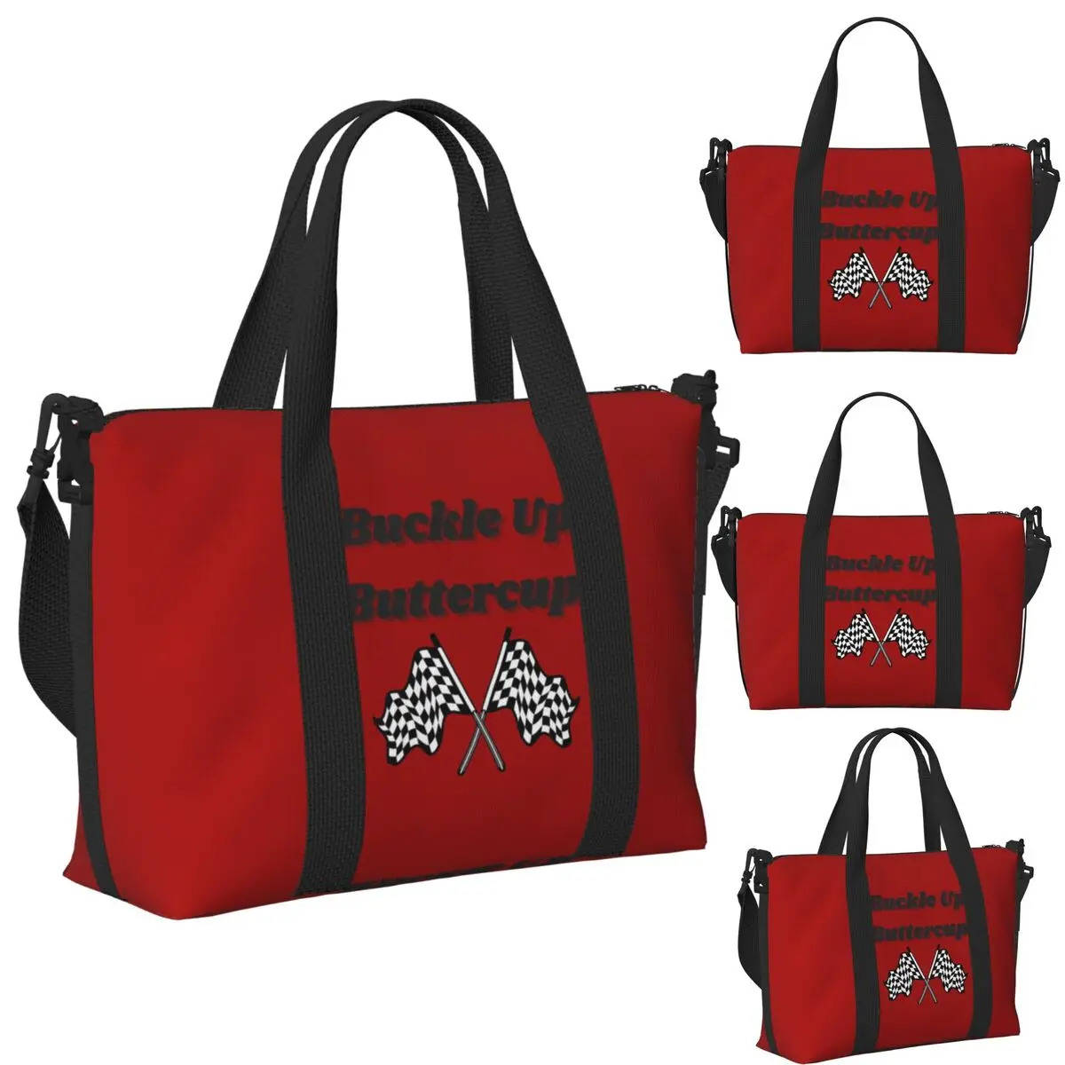 

Пляжная дорожная сумка с принтом гоночного флага, большая вместительная сумка-тоут для спортзала, спортивная женская дорожная сумка для покупок