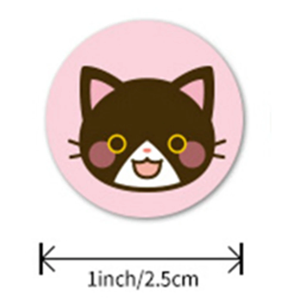 1inch 50-500pcs Lovely Cat Stickers For School Reward Stickers Classroom Decoration Encouragement Sticker For Student Teacher