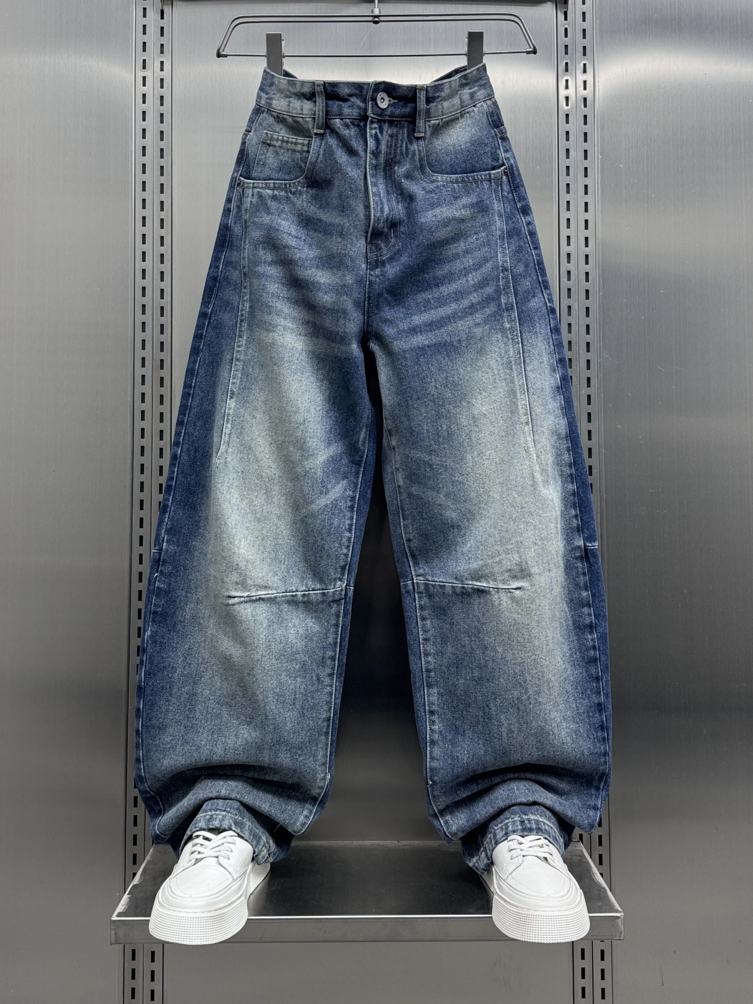 

Мужские джинсы в стиле ретро, американские, с цветными вставками, весенние, универсальные, с градиентным эффектом, двухцветные, прямого кроя, с эффектом потертости, брюки-«нож» с водной стиркой