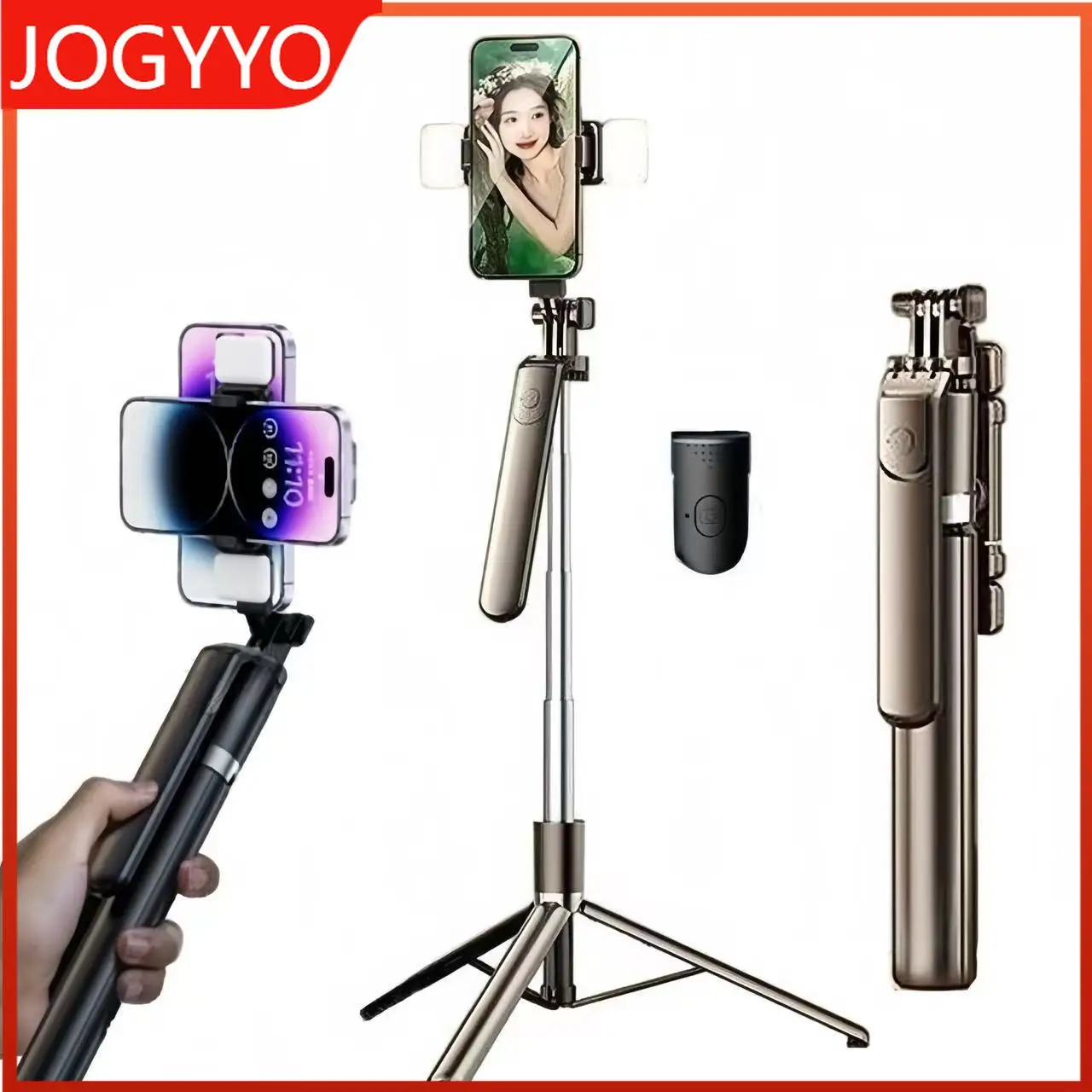 

360 Degree Rotating Multifunctional Selfie Stick Tripod Universal Mobile Selfie Tool Suitable Travel Live Streaming Photo Stand