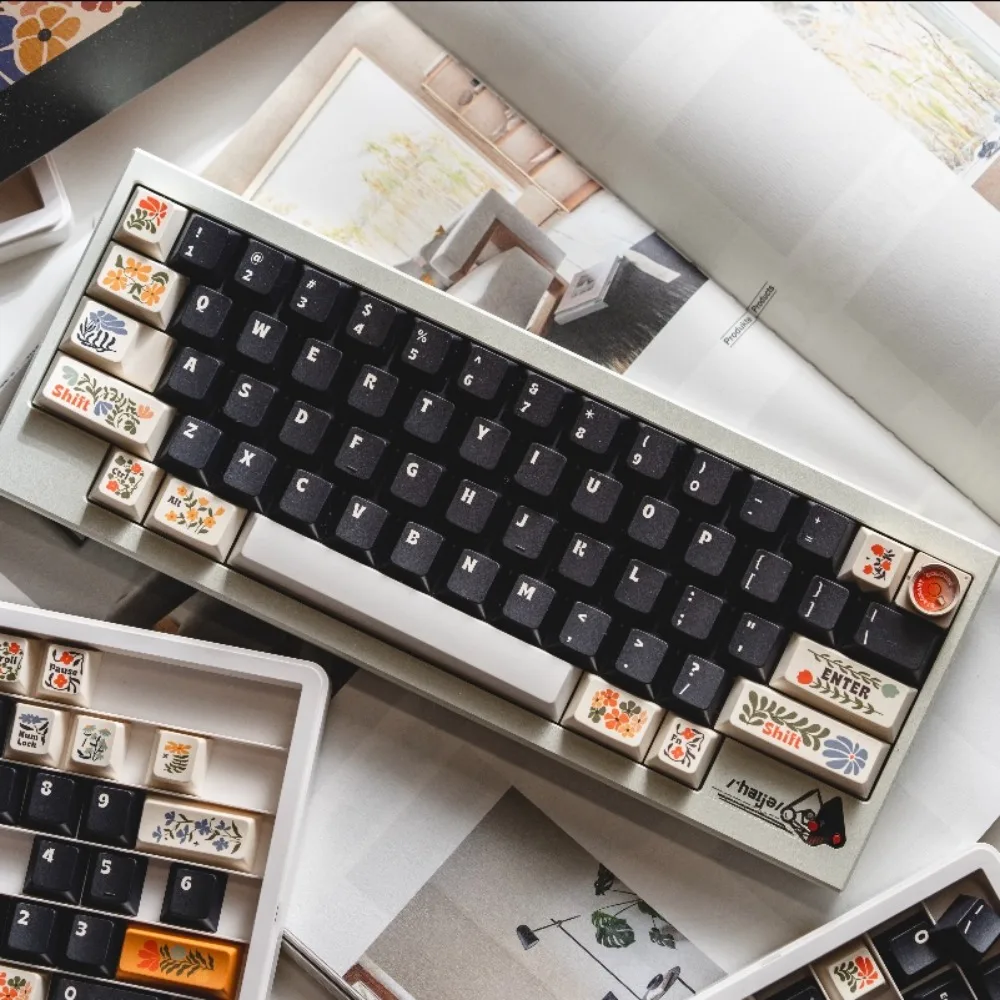 

FBB GARDEN Theme Keycap Set PBT 145key Custom Black Personalized Keyboard Cap Cherry Profile KeyCap for Mechanical Keyboard Gift