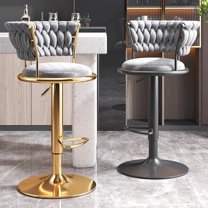 귀여운 고강도 바 스툴 높은 가죽 가정용 스테인리스 스틸 바 스툴 아크릴 우아한 바 스툴 가구 럭셔리