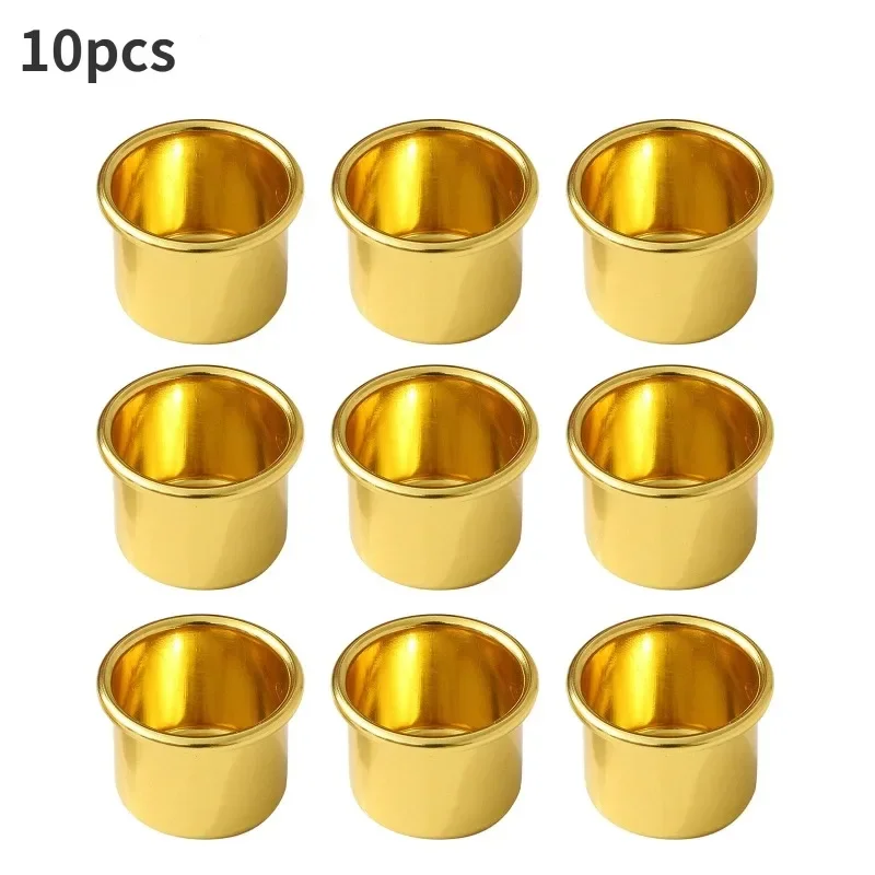 10pcs Convenient High-end Disposable Aluminum Bowls, Candle Holder Metal Cups, Candle Drip Protectors