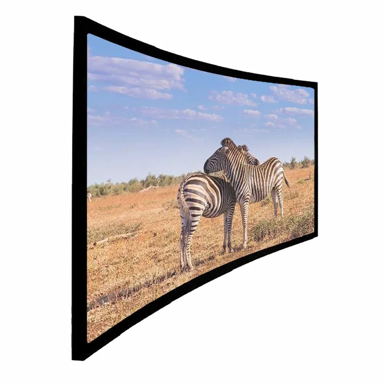 

FUTURE 220-Inch 16:9 Curved Fixed Frame HD Projector Screen Matte White Finish for Meeting Cinemas & Movie Theaters