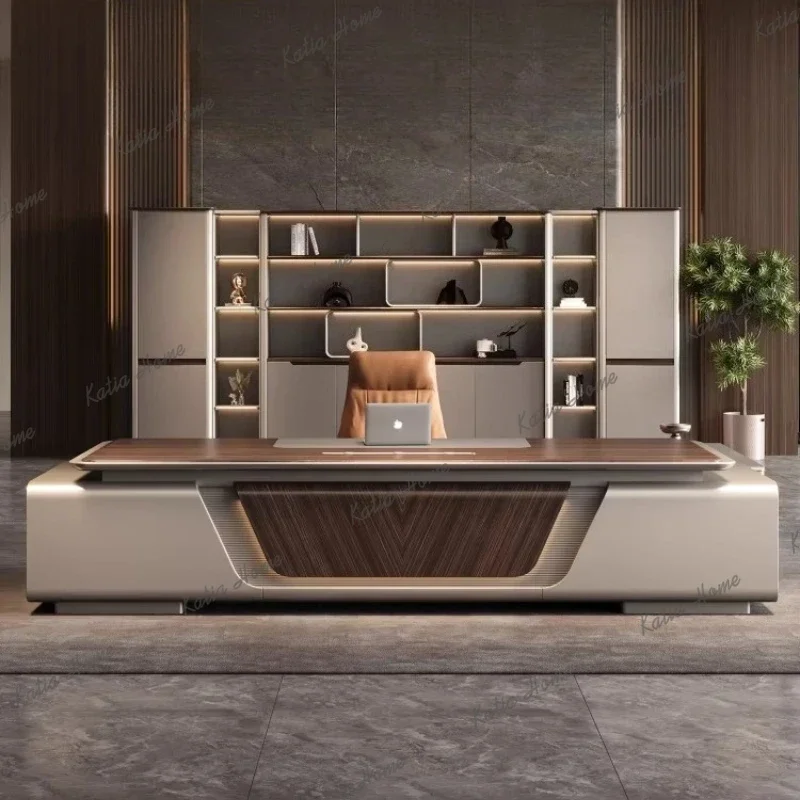 PG Multi-functional design Boss CEO Desk High end modern luxury Computer desk office table escritorios de computadora furniture