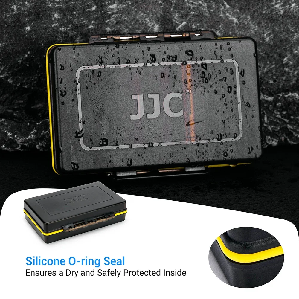 JJC AA/AAA Battery Case Box Holder with Battery Tester Weterproof Hard Shell Organizer for 8 AA & 2 AAA Storage Case Holder