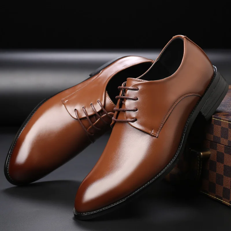 Men's Dress Shoes New Product High Quality Italian Pointed Leather Shoes Formal Dress Wedding Shoes Luxury Men's Social Shoes