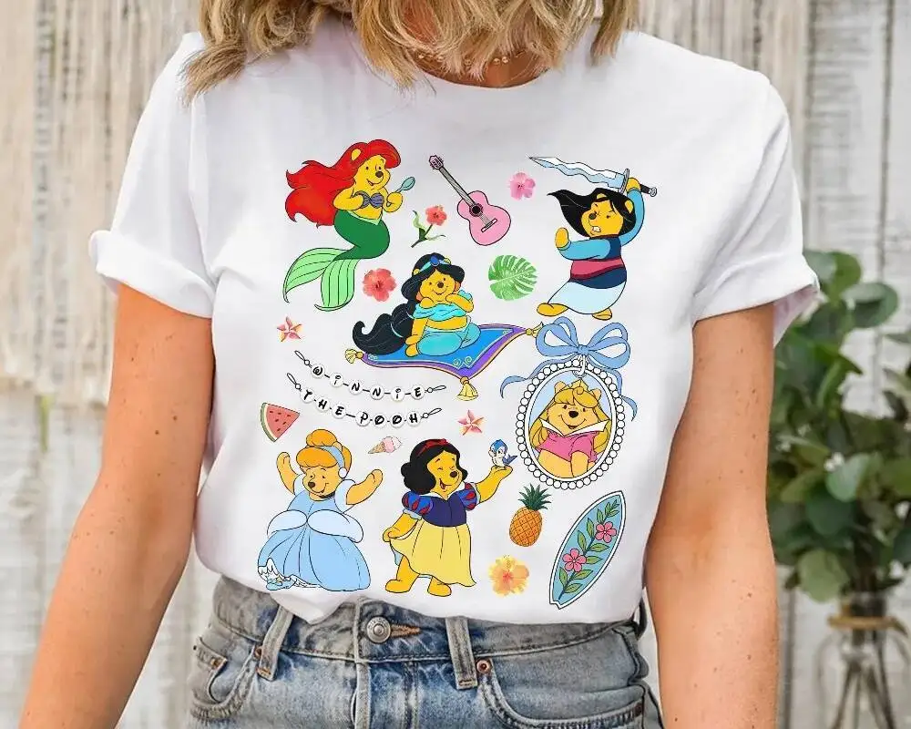 كوكيت الانحناء المائية مضحك زي الأميرة قميص ويني ذا بوه ارييل ياسمين مولان حسناء سنو وايت أورورا المحملة