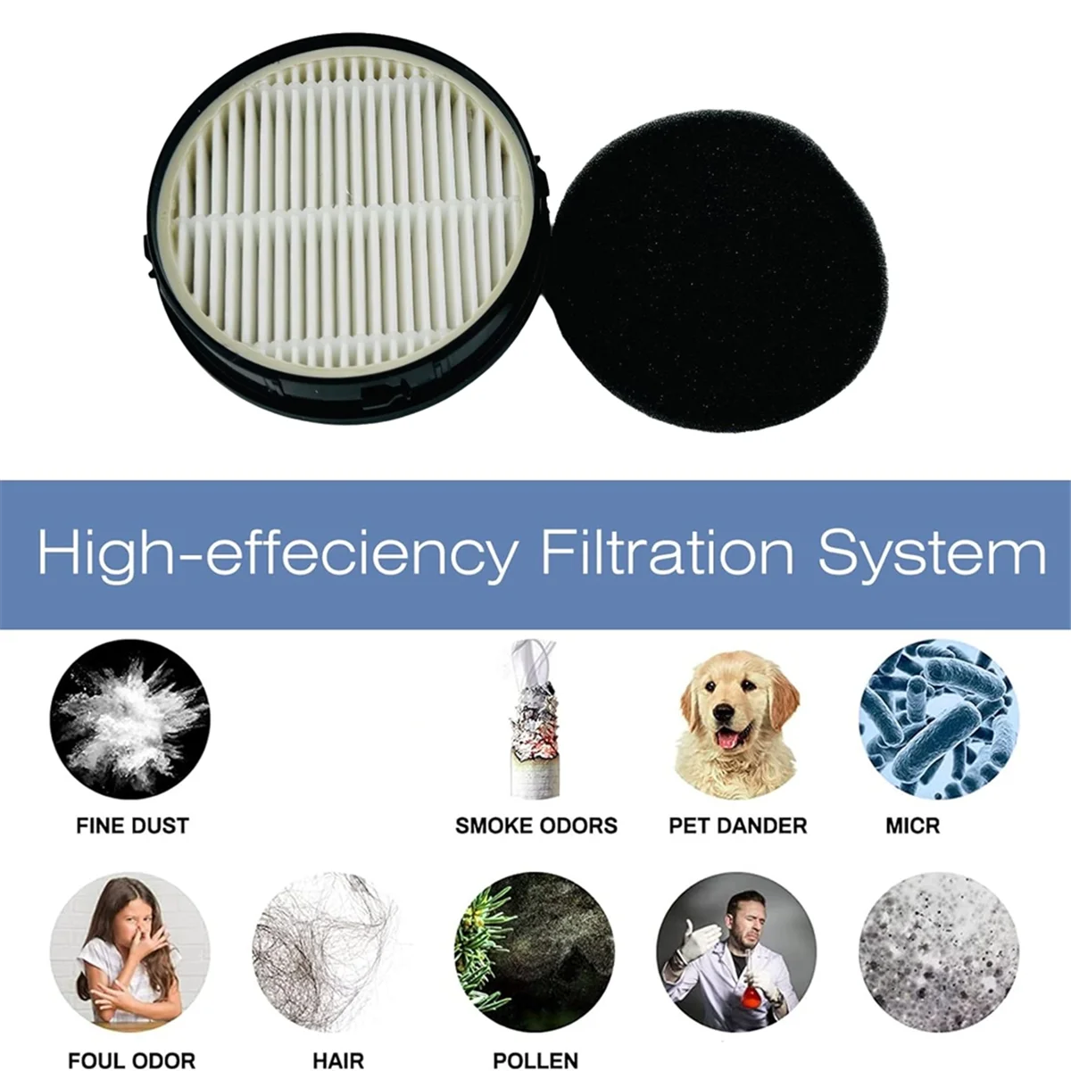 FZFZ 2 PCS Acessórios de filtro de aspirador de pó para V11 Acessórios de aspirador de pó Peças de reposição