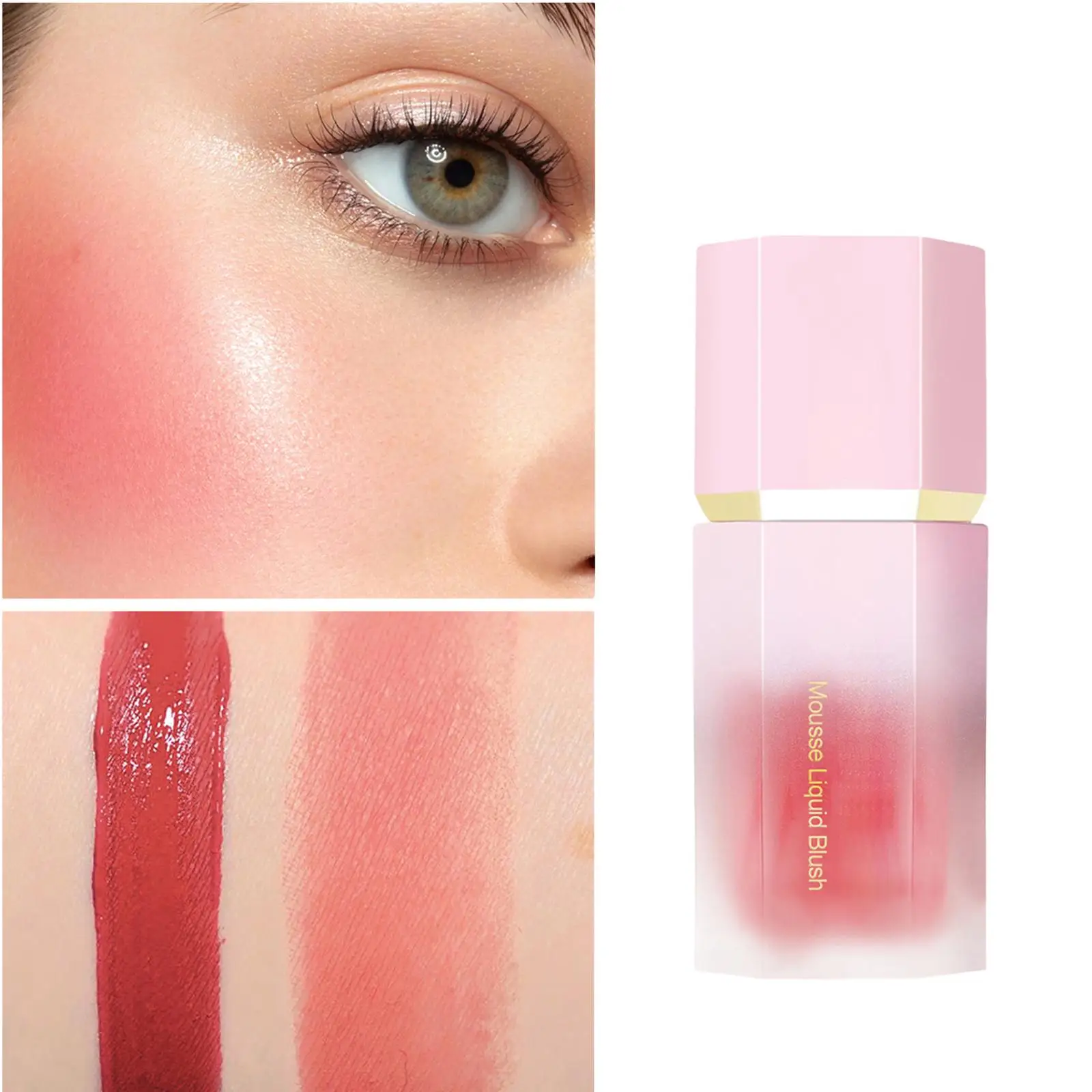 Cheek Blusher Palette Liquid Blush Smudge Proof Effortless Blend Makeup for Girls Women Daily Facial Beauty