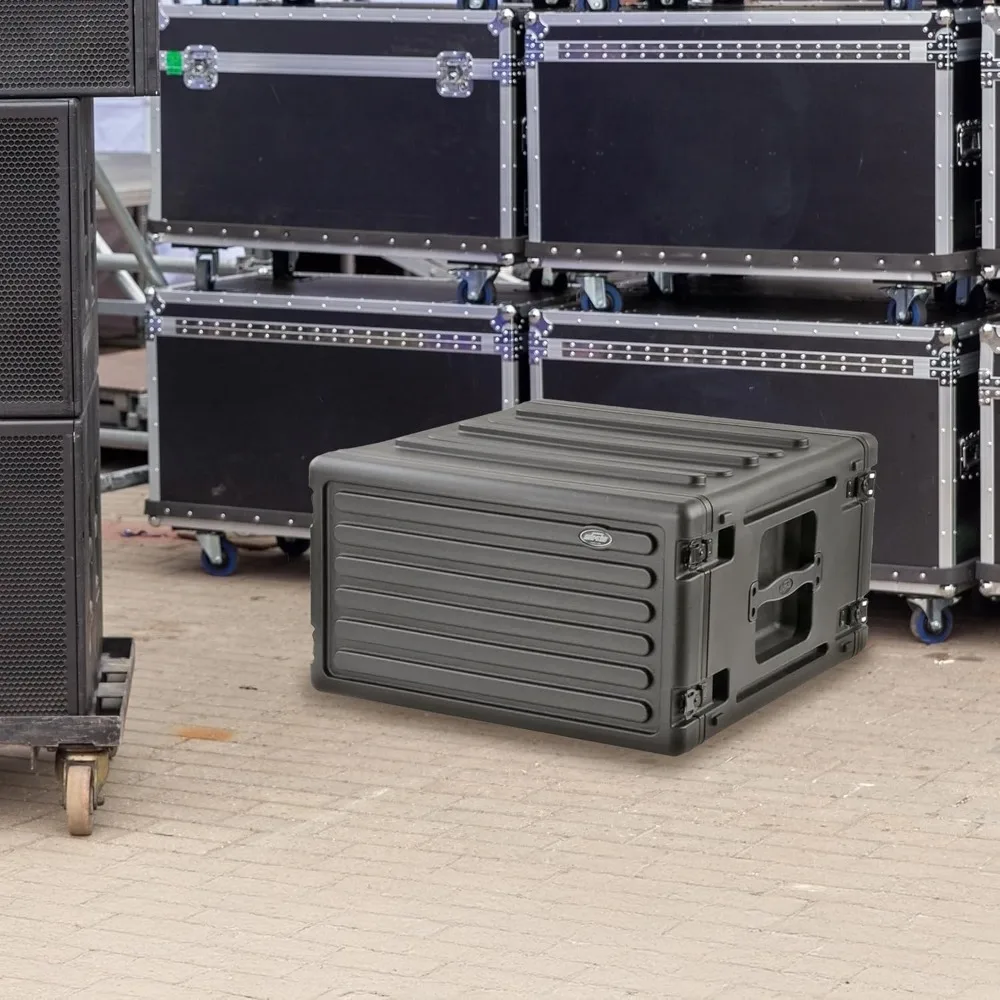 Waterproof 6U Roto Rack Case Stackable Polyethylene Gear Protector with Twist Latches
