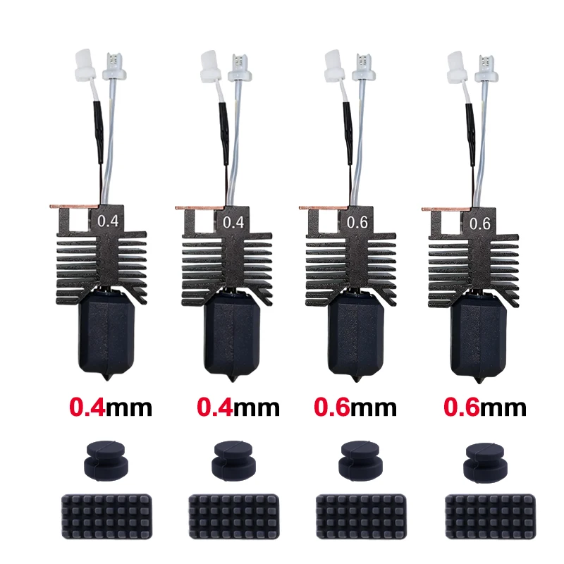 Für Snapmaker U1: Komplett montiertes Hotend-Kit mit integrierter 0,4-mm-Düse aus gehärtetem Stahl, 24V 48W Keramikblock-Kit, verbessertes U1 Hotend