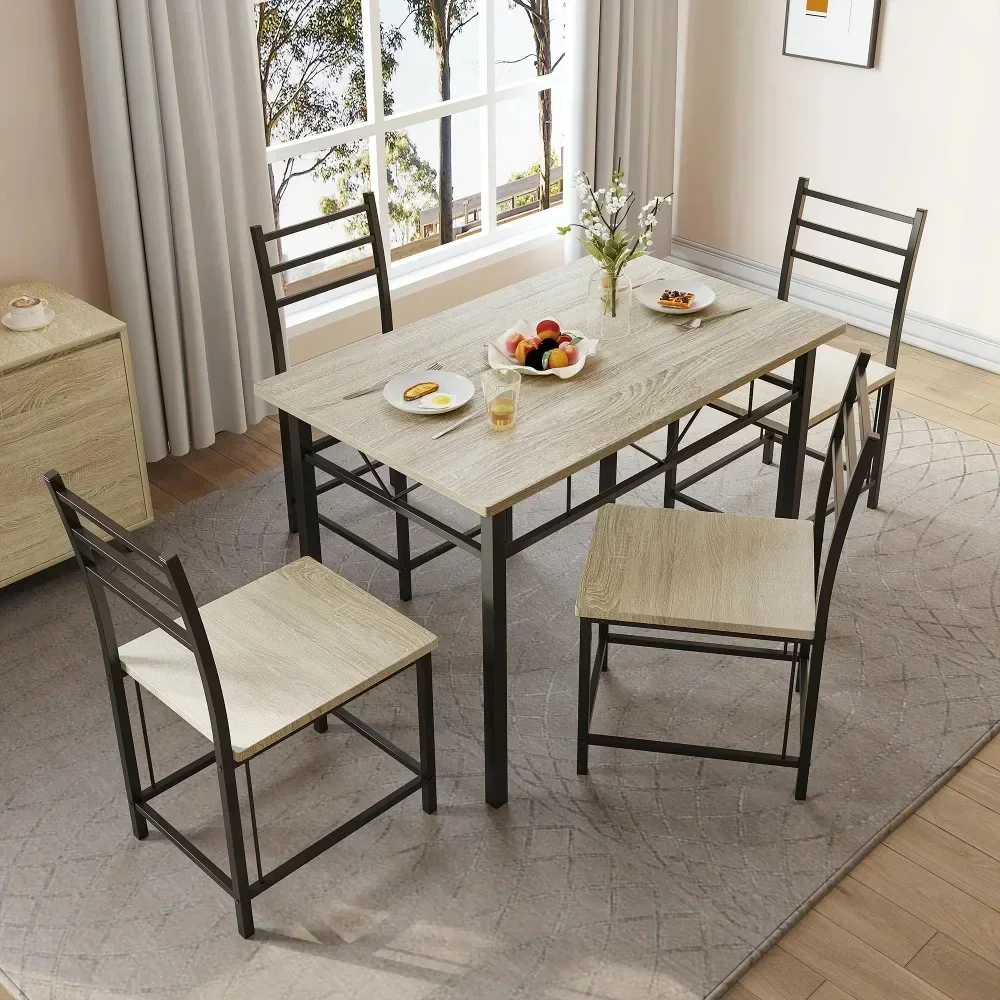 for Table and Chairs Set, 5 Piece Dining Set, Wood Metal 42