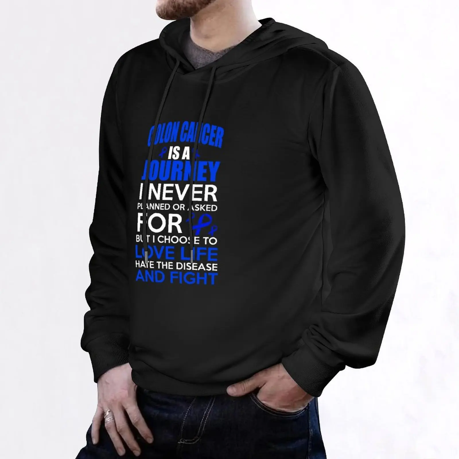 Support Colon Cancer Awareness Hoodie hooded shirt mens clothes autumn jacket men new hoodies and sweatshirts