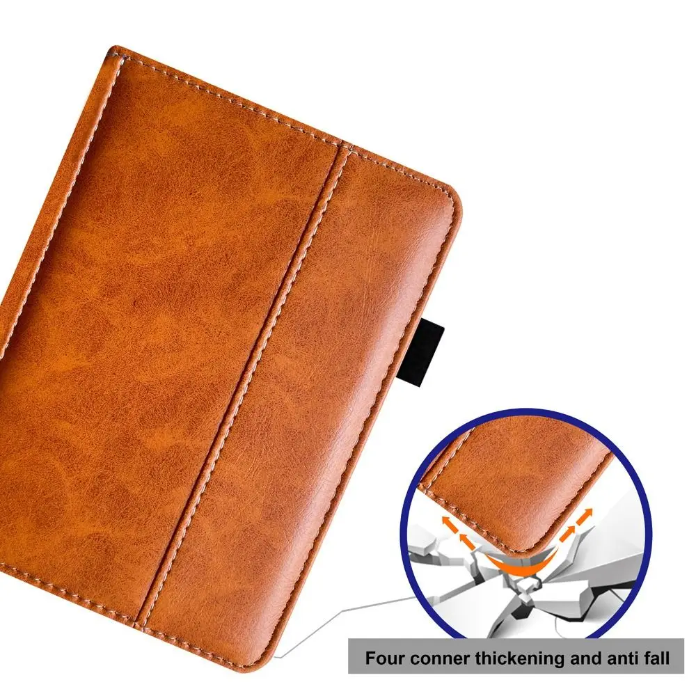 غطاء قارئ إلكتروني من جلد البولي يوريثان مقاس 6.8 بوصة مقاوم للصدمات وغطاء حماية كامل مضاد للخدش للنوم/الاستيقاظ التلقائي لـ Kobo Aura H2O HD