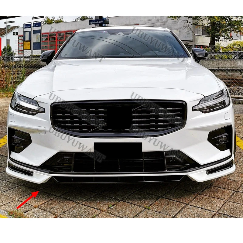 3-teiliges Set für Volvo NEW S60 V60 (Nur für SPORT-Stil) 2020-2025 Frontstoßstangenlippe Spoiler Splitter Bodykit Schürzenabdeckung Schutzleiste