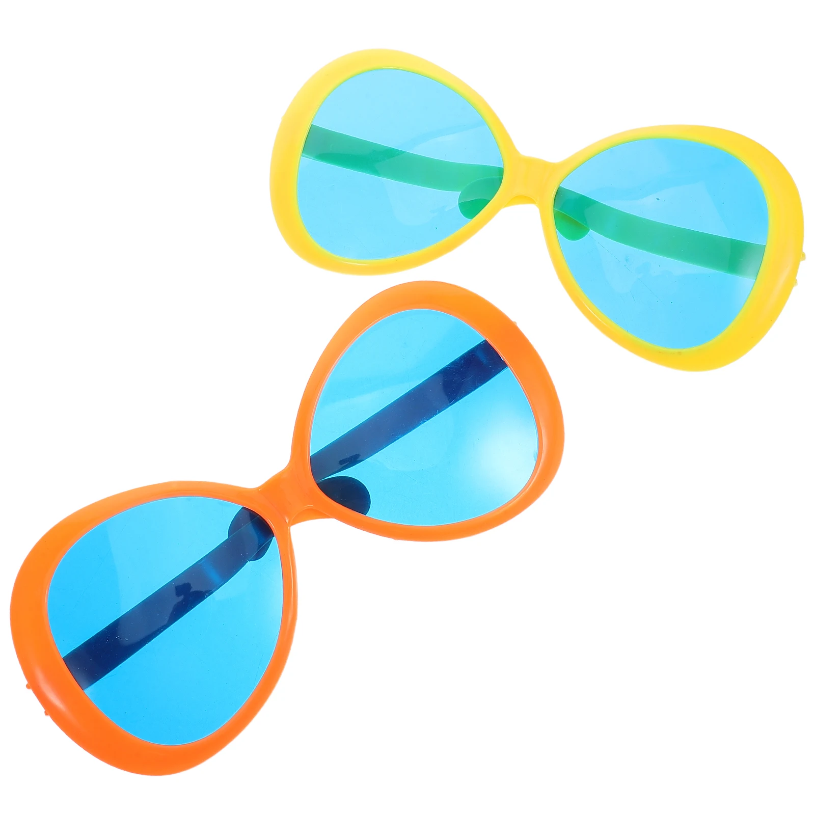 

2 Pcs Costume Carnival Eyewear Party Glasses Cosplay Clown Sunglasses Big Plastic Beach Pool Eyeglasses