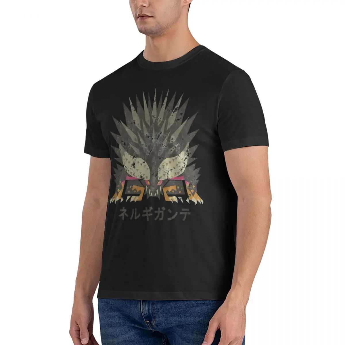 Monster Hunters World Nergigante Kanji Icon T-Shirt Hip Hop T-Shirts Short Sleeve Streetwear Tops Beach 100% Cotton  Top Tees