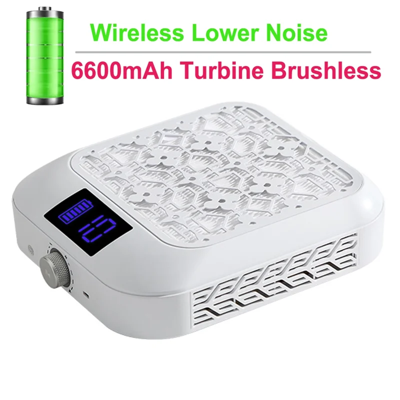 AC39-LED Display Brushless Turbine Nail Dust Collector, Portable Vacuum Cleaner For Manicure And Nail Art Free Movement Move