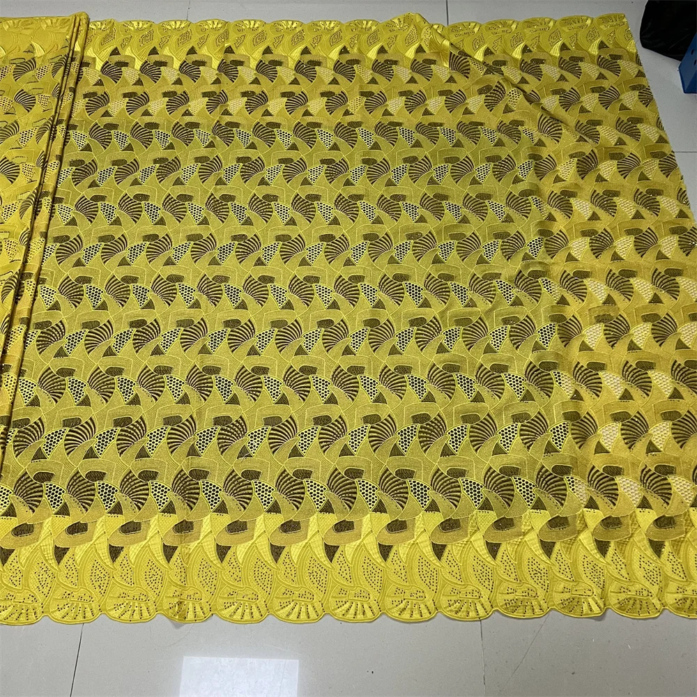 

2025 африканский нигерийский тюль, кружевная ткань для шитья платья, высокое качество, дамасский хлопок, чистая вышивка, свадебная вечеринка, 5 ярдов, PS0083