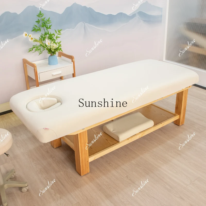 Solid wood latex beauty bed beauty salon special constant temperature heating multi-function   TF