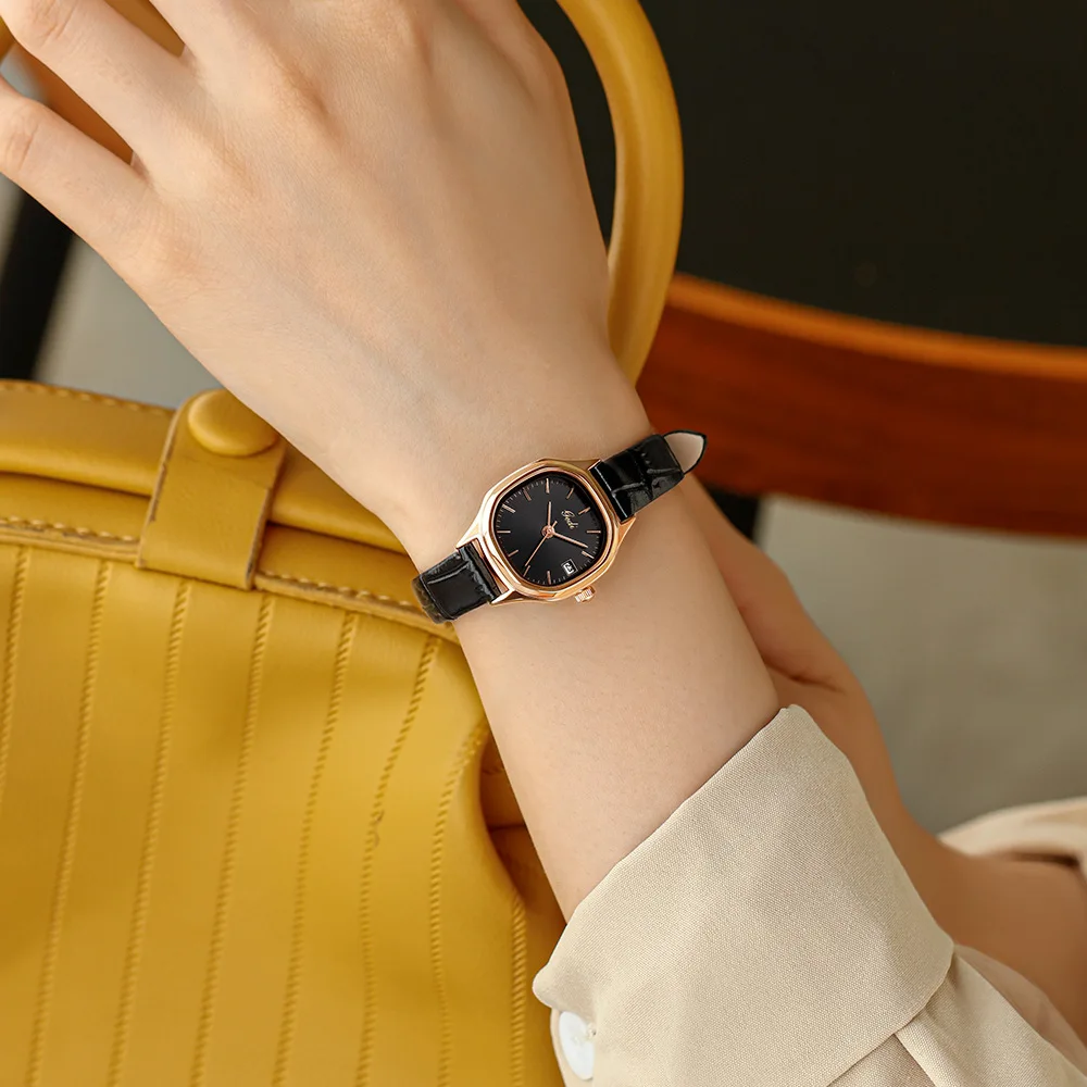 Girls' Square Watch Retro Elegant Quartz Watch Waterproof Women's Clock Reloj V160 image 2
