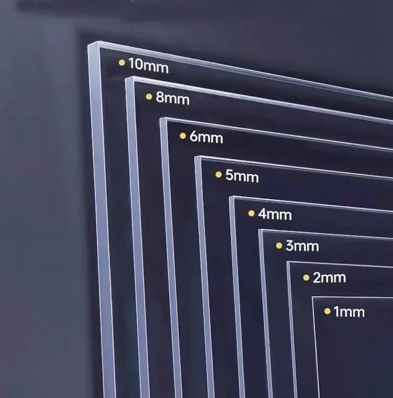 1Pcs Transparent Plexiglas Clear Plastic Acrylic Sheet  PC Endurance Board  Thickness 2mm 3mm 4mm 5mm 6mm 8mm 10mm