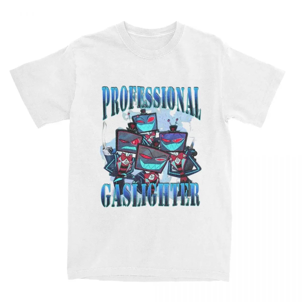 Men Women Vox Professional Gaslighter Hazbin Hotels Shirt Merch Pure Cotton T-shirt Clothing Vintage Tees Printed style 2024tops