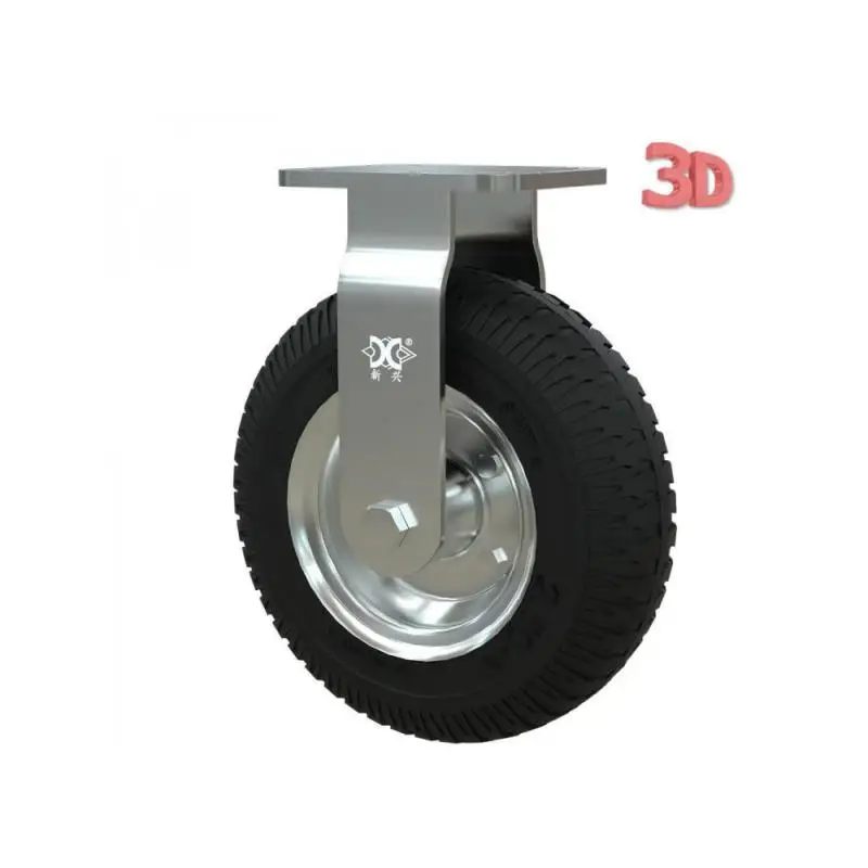 

1 Pcs Packing Caster Factory 8-inch Inflatable Rubber Directional Wheel Air Hotel Service Garage Entrance Cart Luggage Trolley