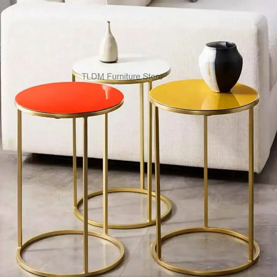 Creative Sofa Side Table Small Round Table for Home Living Room Simple and Modern Round Corner Tables Bedroom Bedside Tables