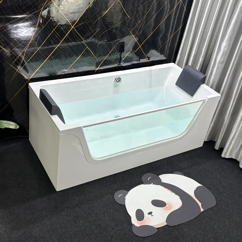 for Three-sided Skirt Surfing Jacuzzi Thermostatic Double Acrylic Adult Bath Tub for B and B Hotel Bathtub with Glass
