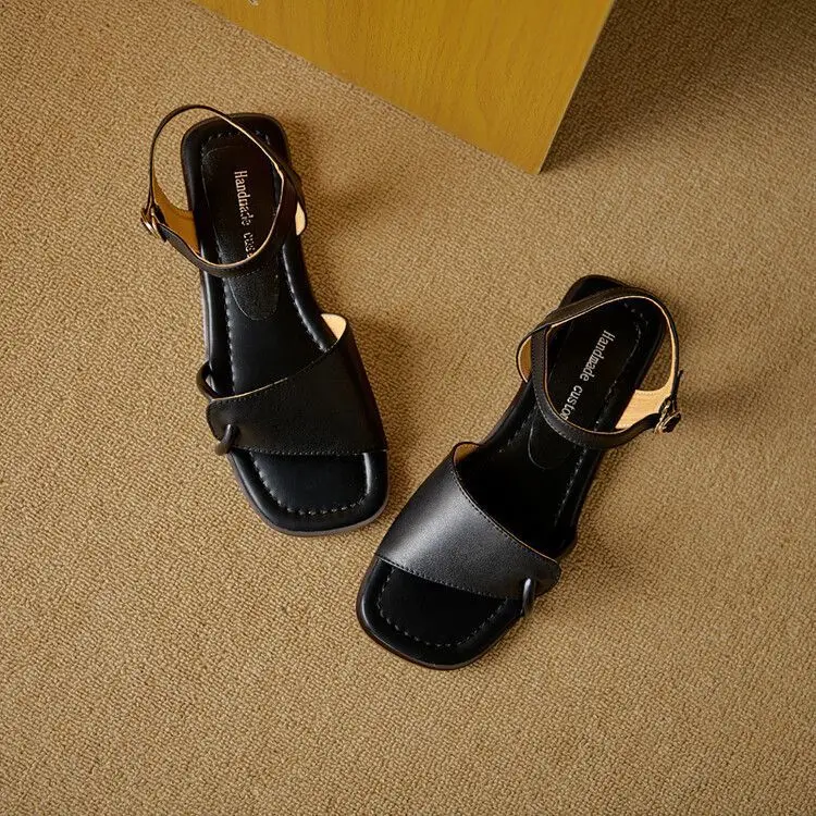 صنادل نسائية على الطراز الروماني موضة الصيف المفتوحة تو الانزلاق على حذاء كاجوال مريح Zapato Tacon Bajo Mujer 2022 Zapatos De Mujer