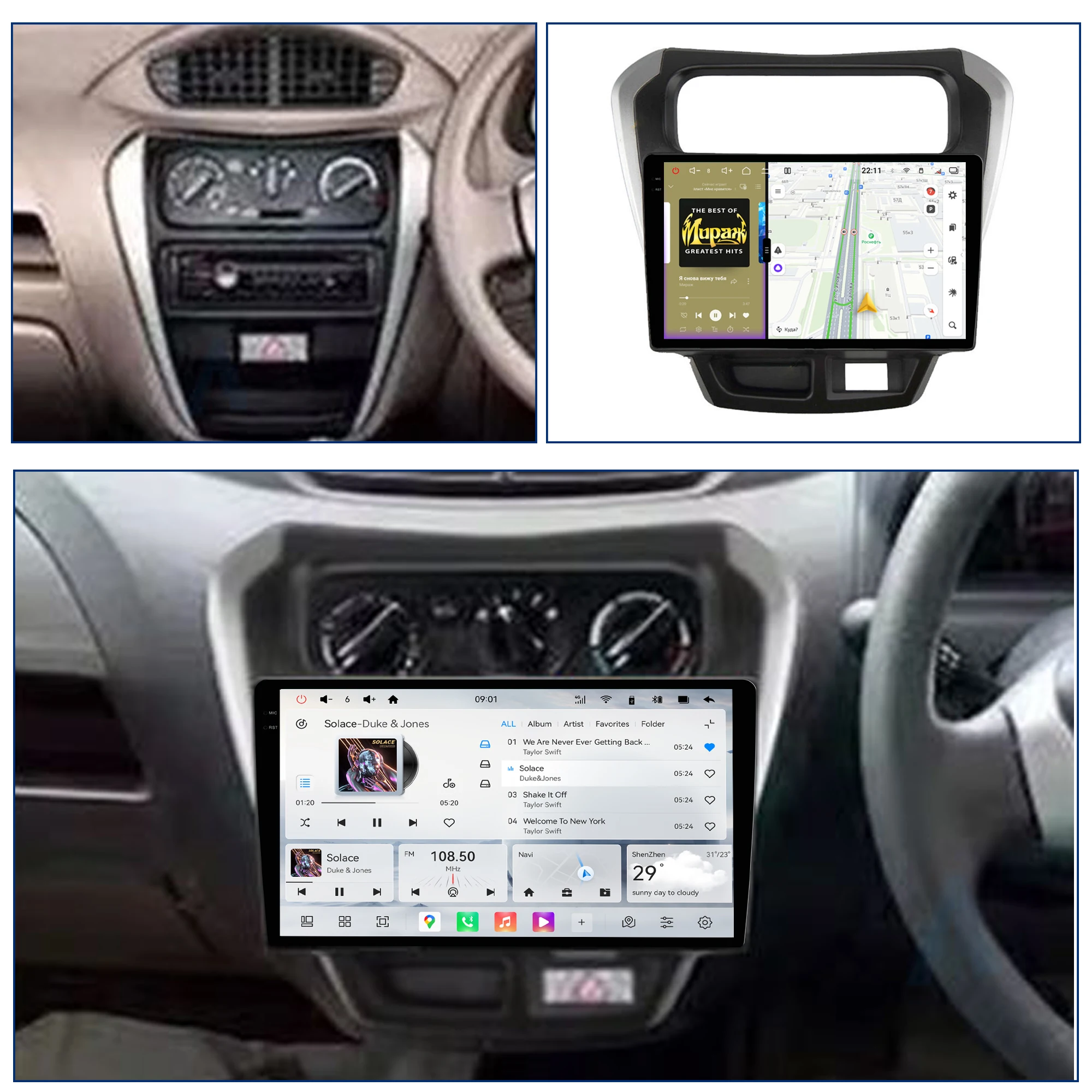 Redpower Crystal Sound 850 Pro Max  Android Car Radio Player Screen for Suzuki Alto 800  2008-2014 CarPlay Bluetooth Hi-Fi
