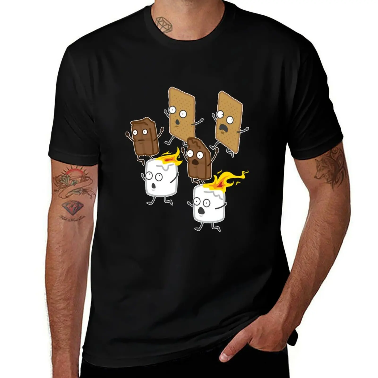 Happy Camper Running Smores T-Shirt Summer Sports Quick Dry T-Shirt