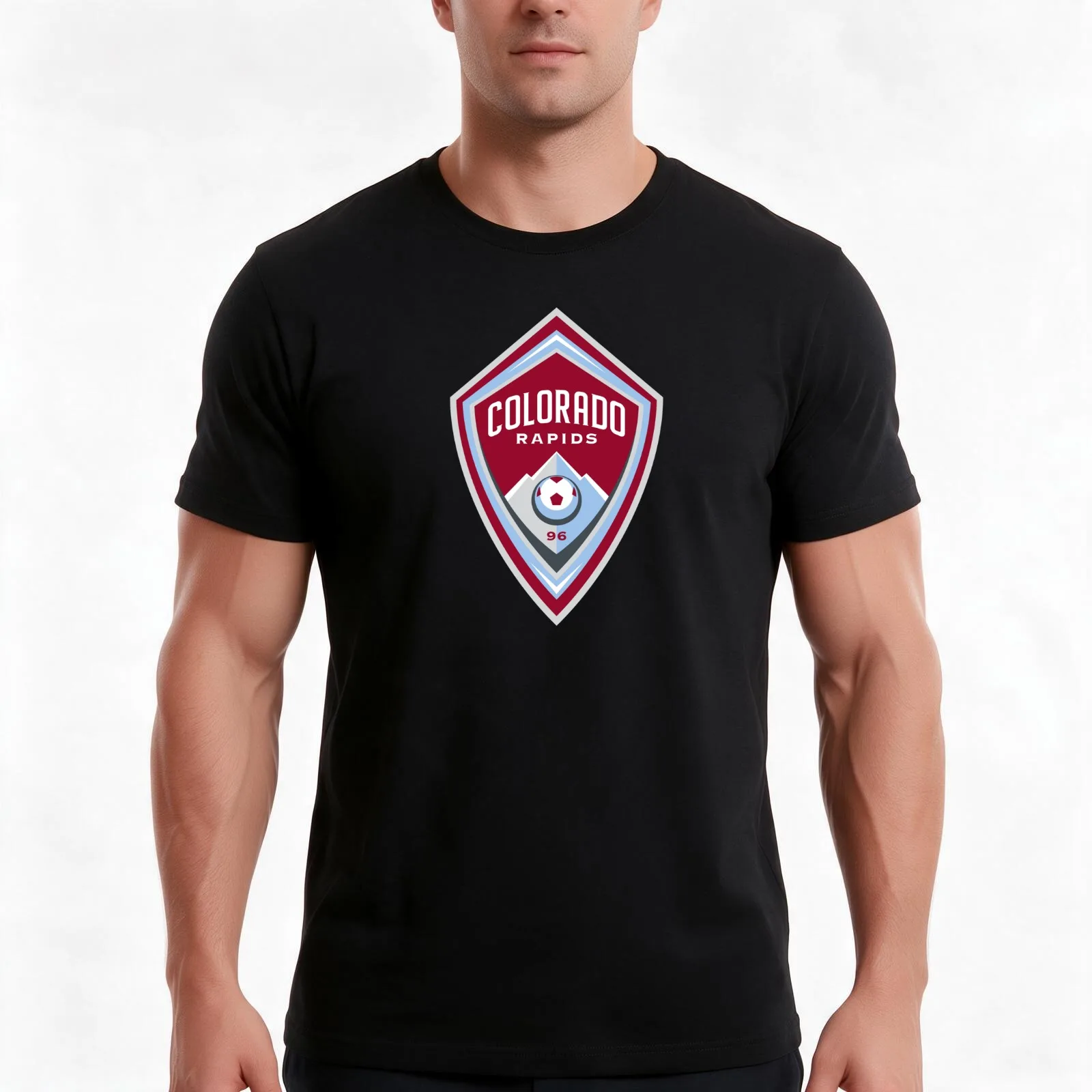 Colorado Rapids T-Shirt, Summer Casual Cotton Tee, Oversized Streetwear Tops, Vintage Graphic Print, Loose Fit Short Sleeve