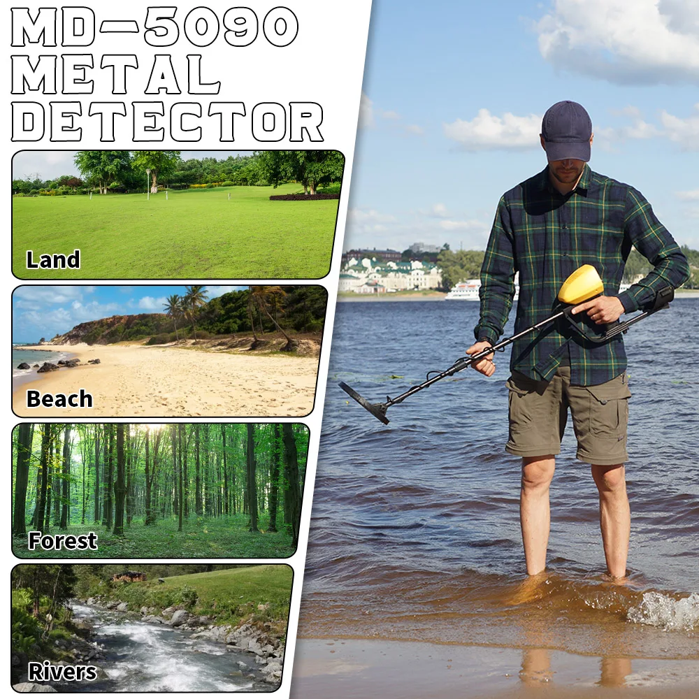 High Accuracy Professional Under Ground Metal MD-5090 Gold Detectors for Adults & Kids Treasures Detect Hunters Circuit Metales