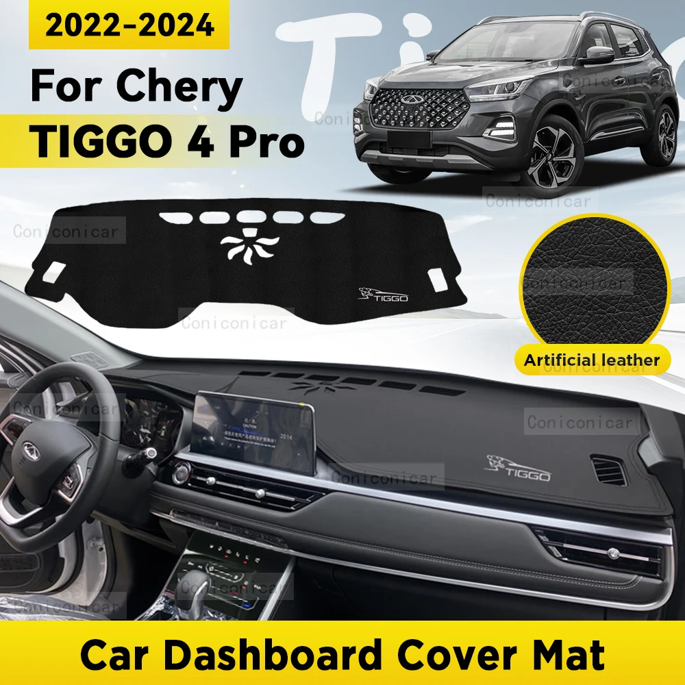 

Dashboard Cover Mat Protective Pad For CHERY TIGGO 4 Pro 2022-2024 Car Accessories Dash Board Sunshade Anti-UV Carpet Dashmat