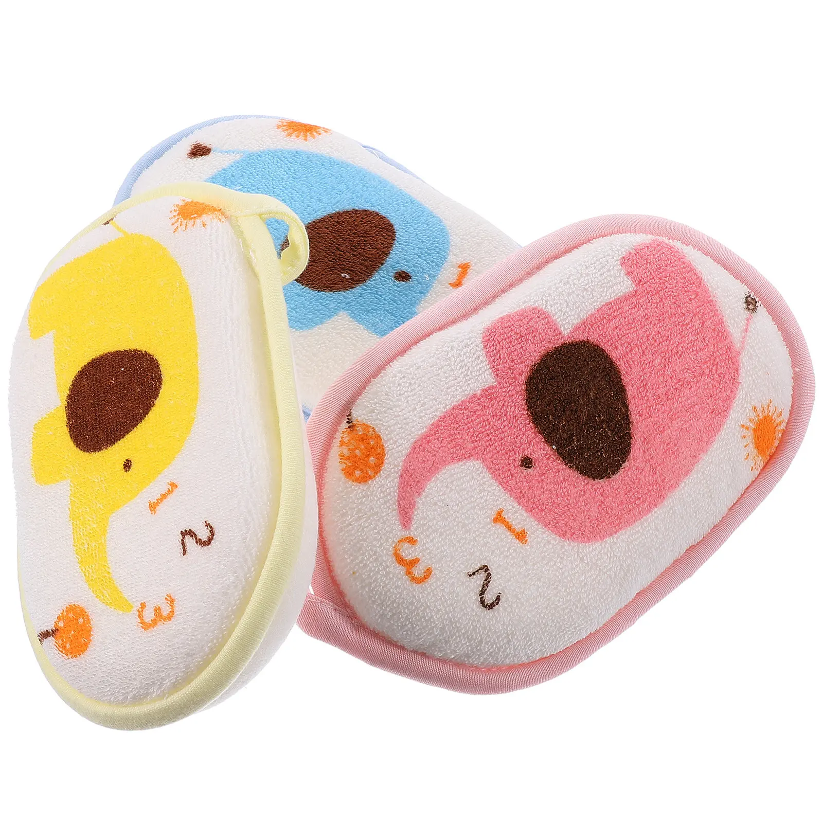 3Pcs Baby Bath Sponge Eco Friendly Cotton Gentle Exfoliating Soft Texture for Babies Bath Time Comfort Easily