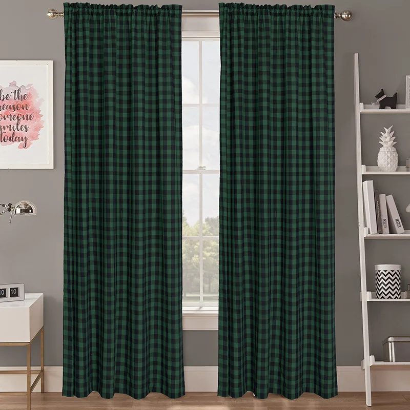 (118) Customized Factory Direct Sales Amazon Hot Selling Curtains Nordic Style Lattice Curtains