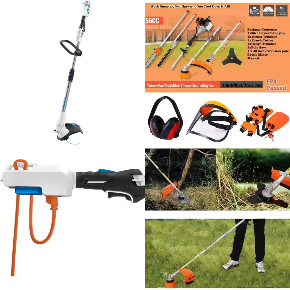 

20V Volt Hybrid Grass Trimmer Edger Tool - 12 String, Bare, 20V Volt Hybrid Grass Trimmer Edger for Lawn Care and Garden Mainten