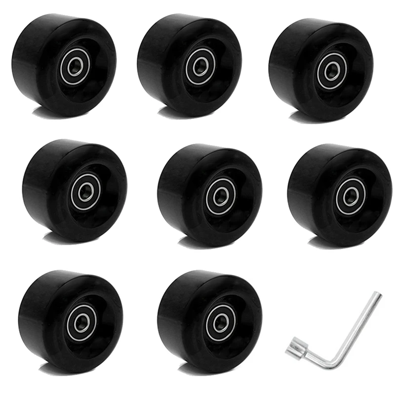 8 Pcs Double Row Roller Skates Four-Wheel Roller Skates Roller Skates PU Wear-Resistant Wheels