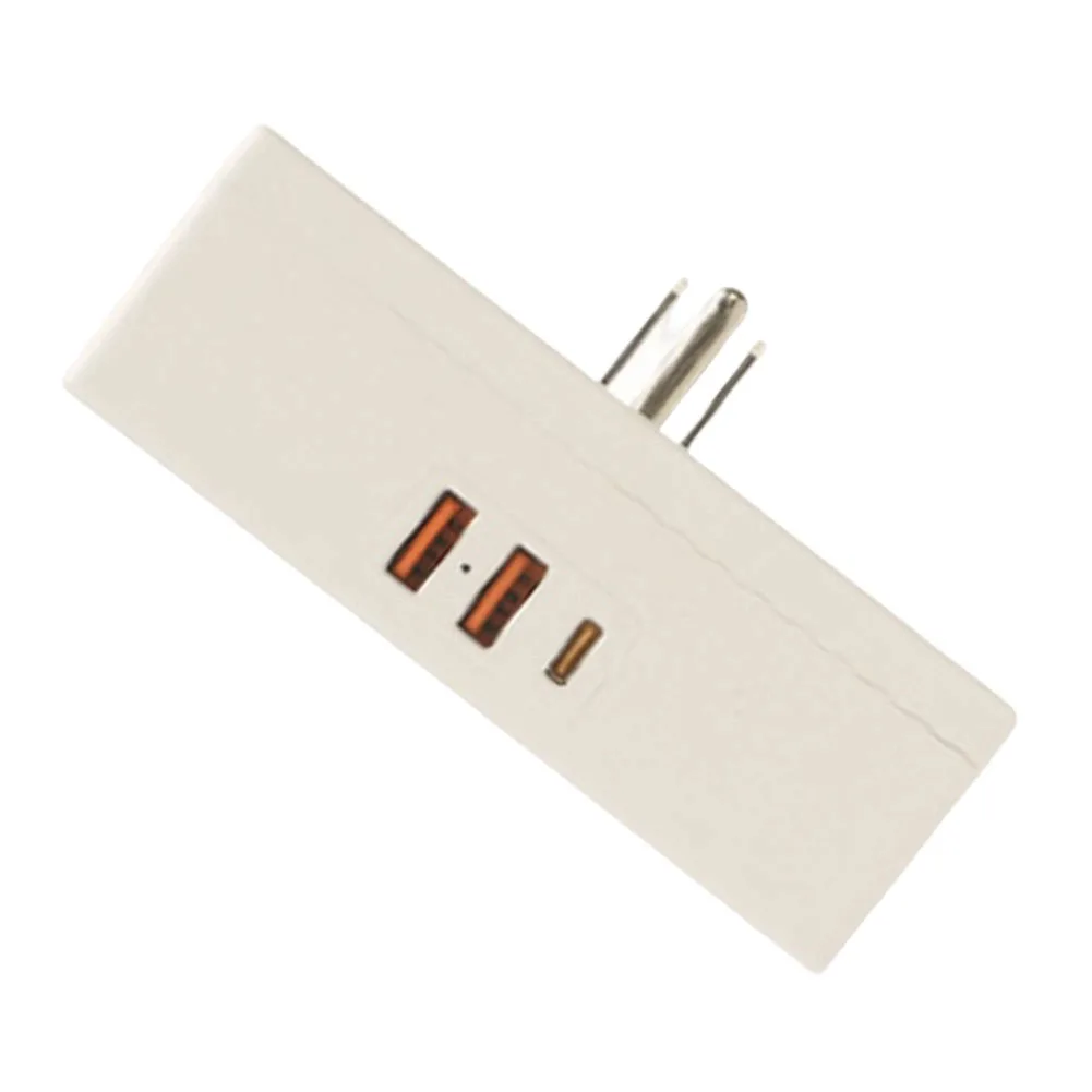 Wall Socket with 4 AC Outlets 2 USB-A Ports and 1 USB-C Port Surge Protection for Simultaneous Charging of Multiple Devices