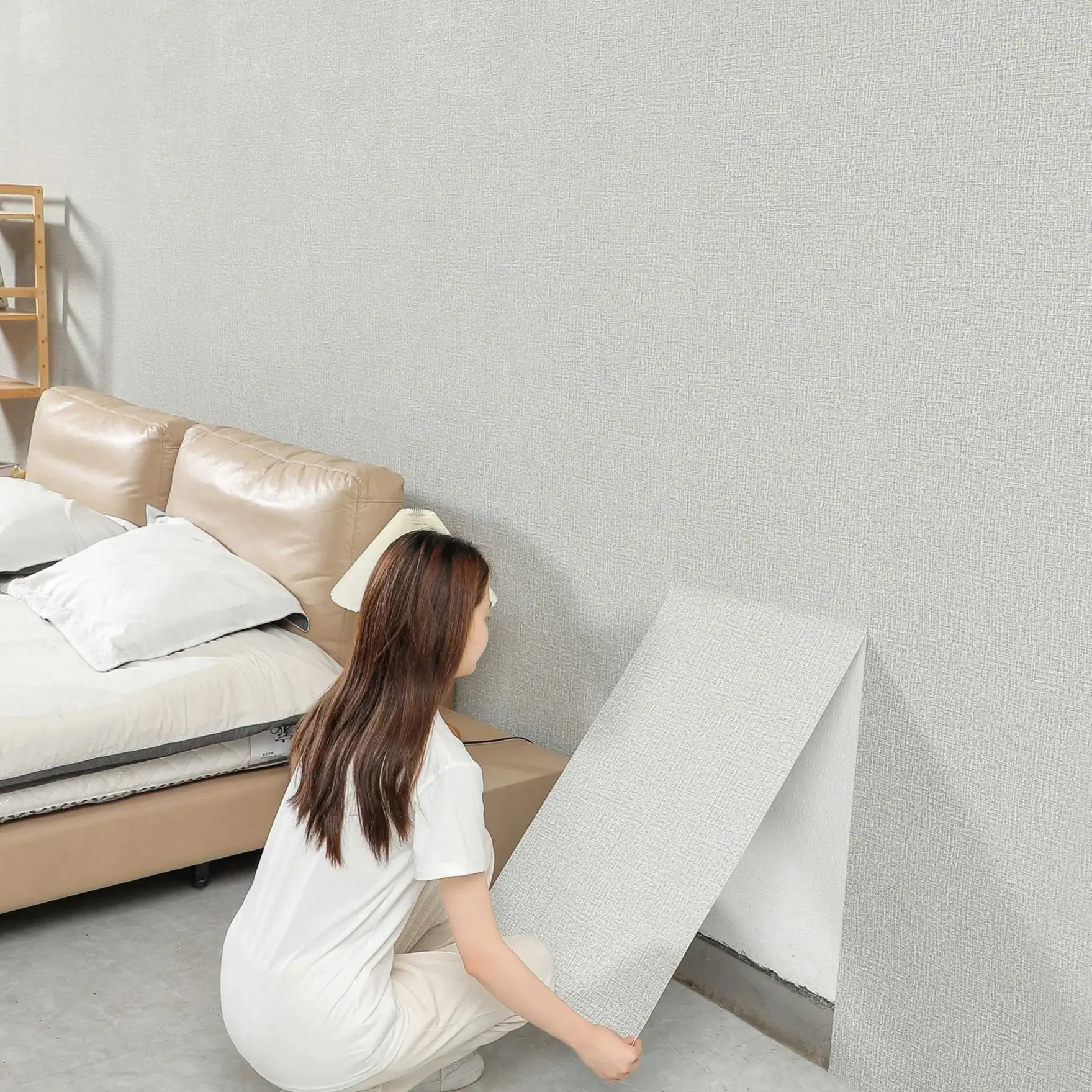 

2-roll Foam Wall sticker with Textured Self-adhesive Waterproof Stickers for Living Room Bedroom Dormitory Apartment Hotel decor