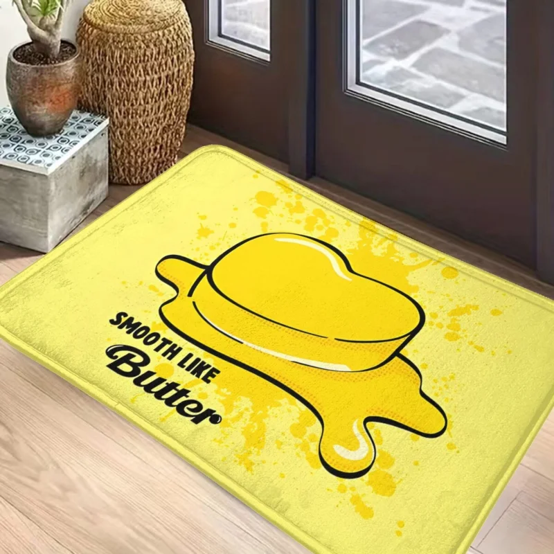 VIKAMA Cartoon Butter Doormat: Comfortable, Soft, and Noise-Reducing—Perfect for Entryways, Hallways, Bathrooms, and Home Decor