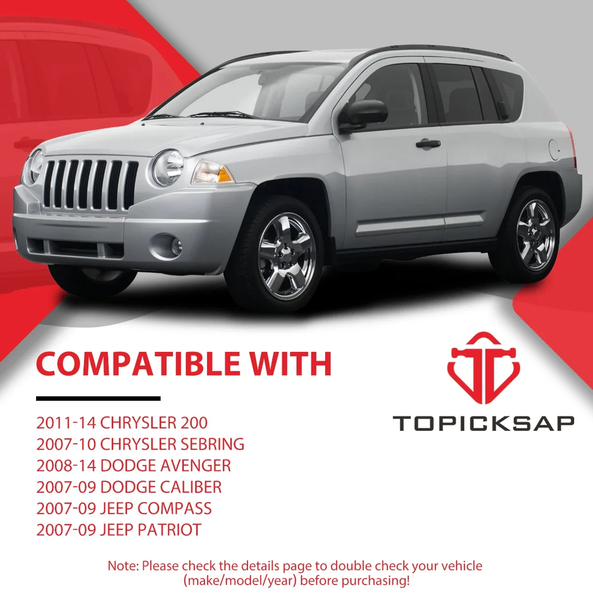 TOPICKSAP 4Pcs Front/Rear Sway Bar Link Kit for Chrysler 200/Sebring/Dodge Avenger/Caliber/Jeep Compass 2007-2014 Suspension