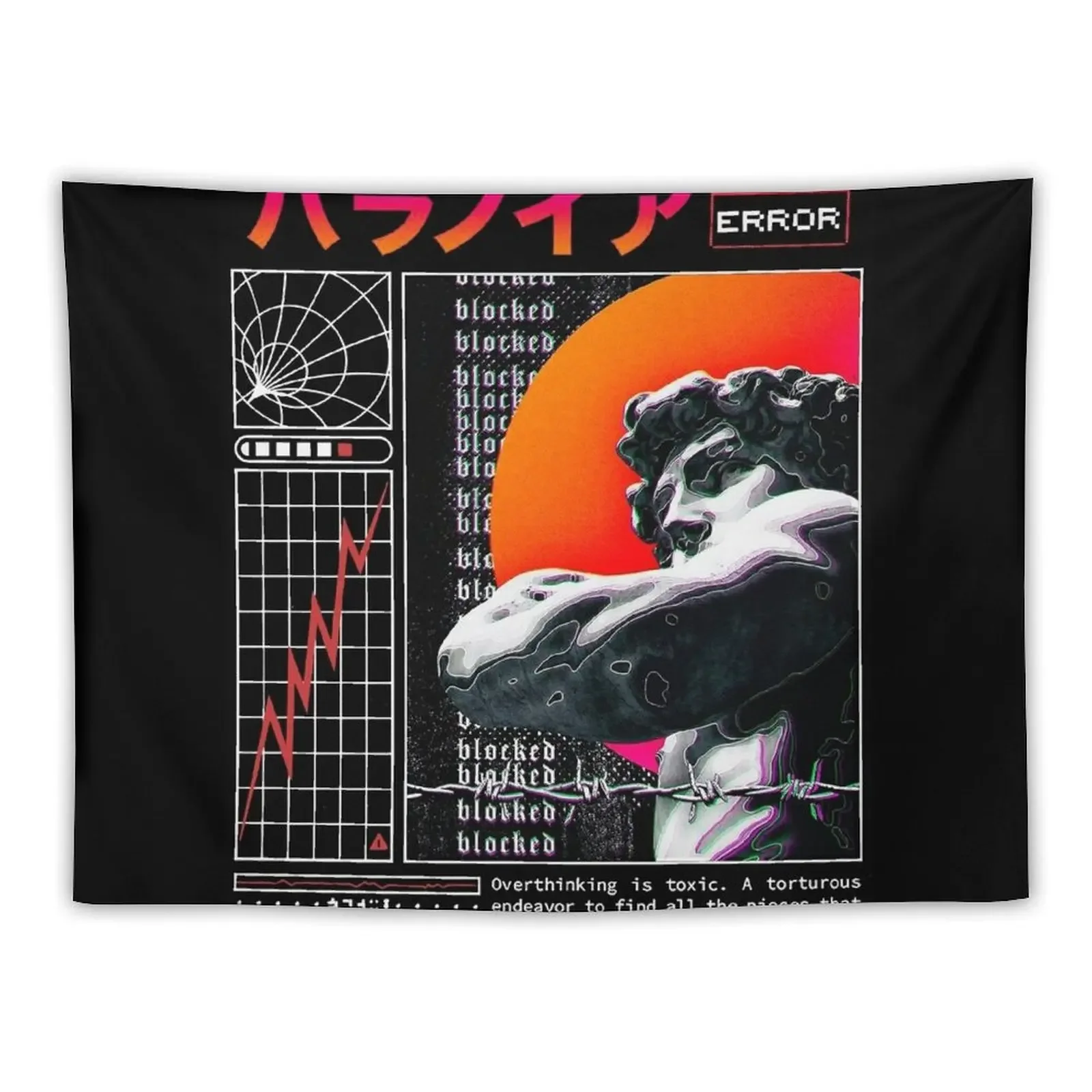 

Vaporwave Greek Statue Glitch Tapestry Aesthetic Room Decor Korean Wall Decorations Wall Decor Hanging Tapestry